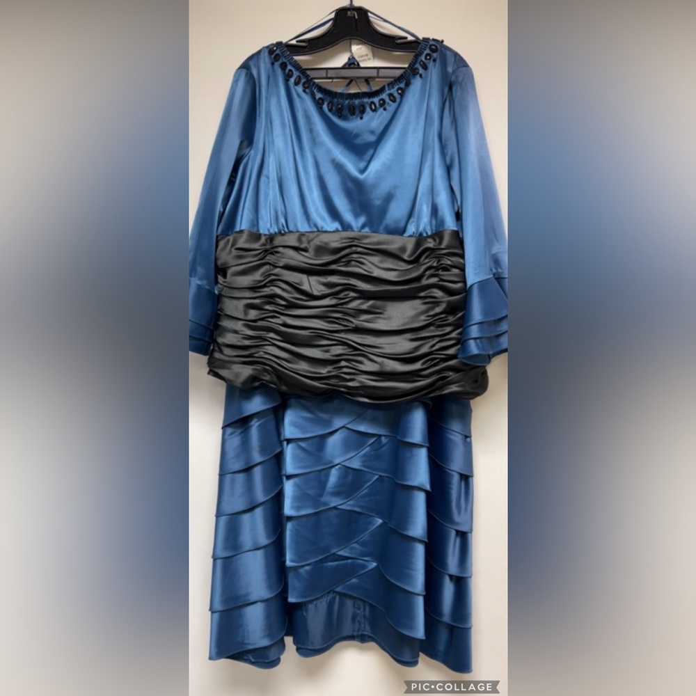 Two pcs satin shutters skirt MOB/MOG plus size set